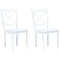 virtuves krēsli, 2 gab., balts gumijas masīvkoks