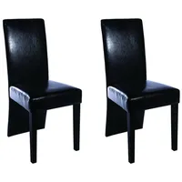 virtuves krēsli, 2 gab., melna mākslīgā āda