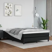 atsperu gultas rāmis, melns, 140X200 cm, mākslīgā āda