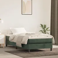 atsperu gulta ar matraci, tumši zaļš samts, 100X200 cm