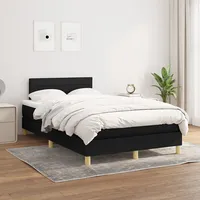 atsperu gultas rāmis ar matraci, melna audums, 120X200 cm