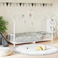 bērnu gultas rāmis, balts, 90X190 cm, priedes masīvkoks