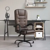 biroja masāžas krēsls, brūna mākslīgā āda