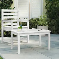 dārza galds, 82,5X50,5X45 cm, priedes masīvkoks, balts