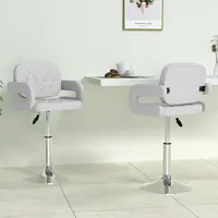 grozāmi virtuves krēsli, 2 gab., balta mākslīgā āda