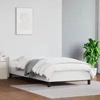 gultas rāmis ar galvgali, balts, 100X200 cm, mākslīgā āda