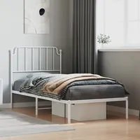 gultas rāmis ar galvgali, balts metāls, 90X190 cm