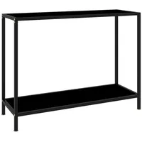 konsoles galdiņš, melns, 100X35X75 cm, rūdīts stikls