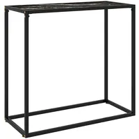 konsoles galdiņš, melns, 80X35X75 cm, rūdīts stikls