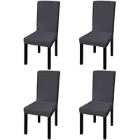 krēslu pārvalki, 4 gab., gludi, elastīgi, antracīta krāsā