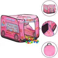 rotaļu telts ar 250 bumbiņām, 70X112X70 cm, rozā