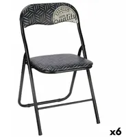 Saliekamais Krēsls Quality Melns Pelēks Pvc Metāls 43 x 46 78 cm 6 gb.