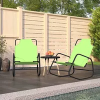 sauļošanās šūpuļkrēsli, 2 gab., tērauds, zaļš tekstilēns