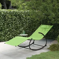 sauļošanās šūpuļkrēsls, tērauds, zaļš tekstilēns