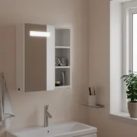 vidaXL vannasistabas spoguļskapītis ar Led, balts, 45X13X52 cm