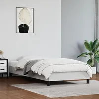gultas rāmis, balts, 90X200 cm, mākslīgā āda