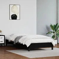 gultas rāmis, melns, 90X200 cm, mākslīgā āda