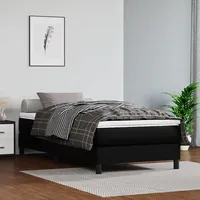 atsperu gultas rāmis, melns, 90X190 cm, mākslīgā āda