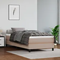 atsperu gultas rāmis, kapučīno krāsas, 90X200 cm, mākslīgā āda
