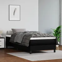 atsperu gultas rāmis, melns, 100X200 cm, mākslīgā āda