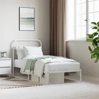 gultas rāmis ar galvgali, balts metāls, 90X200 cm