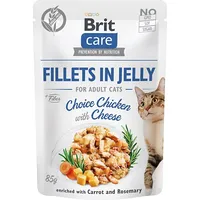 Brit Care Fillets in Jelly chicken and cheese - wet cat food 85 g 8595602540563