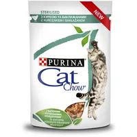 Purina Nestle Cat Chow Sterlisied Gig Chicken with Eggplant - Moist Food 85 g 