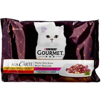 Purina Nestle Gourmet A la Carte Chicken, Trout, Beef, and Fish - wet cat food 4 x 85 g 