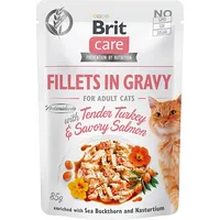 Brit Care Fillets in Gravy turkey and salmon sauce - wet cat food 85 g 8595602540501