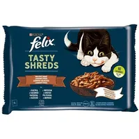 Purina Nestle Felix Tasty Shreds with duck and turkey - 4X 80G 8445290018663
