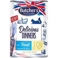 Butchers Delicious Dinners Pieces with trout in jelly - wet cat food 400G 5011792007301