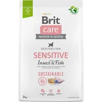 Brit Care Dog Sustainable Sensitive Insect  Fish - dry dog food 3 kg 8595602559206