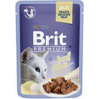 Brit Premium Cat Pouch jelly fillets Beef - wet cat food 85G 8595602518470