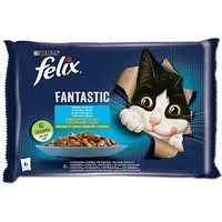 Purina Nestle Felix Fantastic country flavors in jelly, salmon, trout with vegetables -4X 85 g 7613039756973