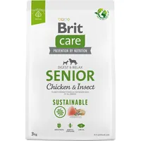 Brit Care Dog Sustainable Senior Chicken  Insect - dry dog food 3 kg 8595602558780