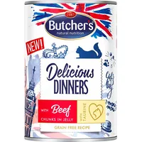 Butchers Delicious Dinners Pieces of beef in jelly - wet cat food 400G 5011792007578