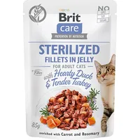 Brit Care Sterilized Fillets in Jelly - duck and turkey fillets jelly wet cat food 85 g 8595602540549