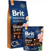 Brit Premium by Nature Senior SM, Apple, Chicken, Corn- dry food for adult dogs of medium breeds 15 8595602530175