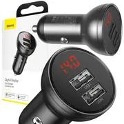 Automobilu Uzlādzējs Baseus Digital Display Ccbx-0G 24W 4.8A 2X Usb-A Black