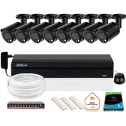 Dahua Ip novērošanas komplekts 8X kamera Ipc-Hfw2849S-S-Il-0280B-Black 8Mpx
