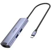 H1112F Unitek aktīvais koncentrators Usb-C 5Gbps, Hdmi Rj-45 Pd 100W