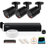 Dahua Ip novērošanas komplekts 3X kamera Ipc-Hfw2849S-S-Il-0280B-Black 8Mpx