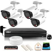 Dahua Ip novērošanas komplekts 4 Fullhd kameras ar divu krāsu nakts apgaismojumu