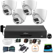 Dahua novērošanas komplekts 4X kupola kameras Hac-Hdw1500Clq-Il-A-0280B-S2 1Tb Ir 20M 5Mp