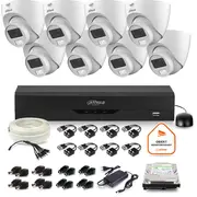 Dahua novērošanas komplekts 8X dome kamera Hac-Hdw1500Clq-Il-A-0280B-S2 1Tb Ir 20M 51Mp