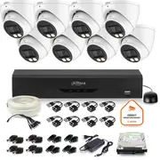 Dahua novērošanas komplekts 8X dome kamera Hac-Hdw1500T-Il-A-0280B-S2 1Tb Ir 40M 51Mp