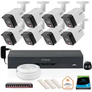 8 Dahua 6Mpx Ip kameru komplekts Ipc-Hfw1639Tc-A-Il-0280B-S6  Disk 1Tb