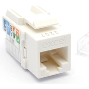Datu ligzda Rj45 Cat6 Utp neekranēta balta, Keystone, Idc Excel 100-011