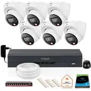 6 Dahua 6Mpx Ip kameru komplekts Ipc-Hdw1639T-A-Il-0280B-S6  Disk 1Tb