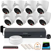 8 Dahua 8Mpx Ip kameru komplekts Ipc-Hdw1839T-A-Il-0280B-S6  Disk 1Tb
